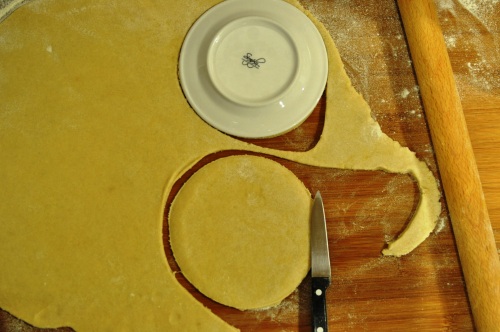 Roll pastry and cut discs